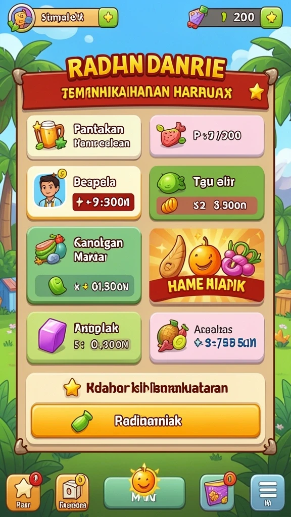 v98 - Tampilan layar utama yang menarik dan interaktif.